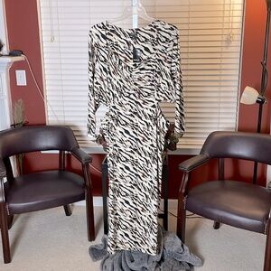 TORRID Maxi Studio Knit Dress, Watercolor Zebra Print, Size 3; 3X; 22-24